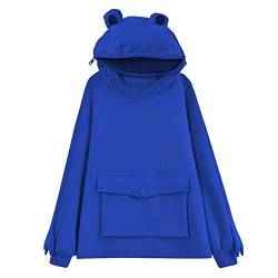 Zopmopae Frauen Frosch Hoodie Netter Reißverschluss Mund Frosch Sweatshirt Langarm Pullover Mit Kapuze Tops mit Tasche von Zopmopae