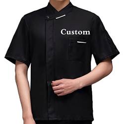 Zopmopae Personalisierte Kochjacke Kurzarm Kochjacke Custom Food Service Uniform Hotel Küche Restaurant Catering Arbeitsuniform Kochhemd für Männer und Frauen von Zopmopae