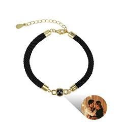 Zopmopae Personalisiertes Fotoprojektions-Armband für Männer Frauen Personalisiertes Kreis-Foto-Armband Ich liebe dich Armband 100 Sprachen Paar-Armband für Sie Ihn von Zopmopae