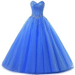 Zorayi Damen Liebsten Lang Tüll Formellen Abendkleid Ballkleid Festkleider Himmelblau Größe 56 von Zorayi