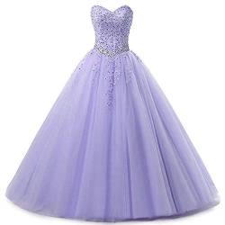 Zorayi Damen Liebsten Lang Tüll Formellen Abendkleid Ballkleid Festkleider Lavendel Größe 46 von Zorayi