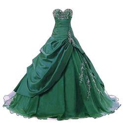 Zorayi Damen Trägerlos Lange TAFT Abschlussball Kleid Ballkleid Promkleider Smaragd Größe 42 von Zorayi