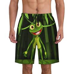 Quick Dry Herren Badeshorts Frosch im Dschungel Badeanzüge für Herren Badeanzüge, Schwarz , Verschiedene Größen von Zorin