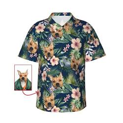 Personalisierte Hawaii-Hemd mit Gesicht Personalisierte Tropische Flora Shirt für Männer Lustige Kurzarm-Hawaii-Hemden für Strand von Zounghy