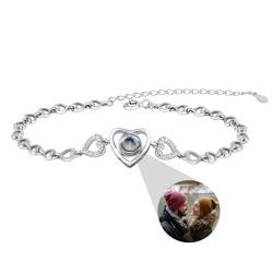 Zounghy Personalisierte Foto Armband mit Bild im Inneren, benutzerdefinierte Herz Foto Projektion Armband, Herz Bild Armband, Weihnachten/Geburtstag Geschenk für Frauen beste Freundin von Zounghy