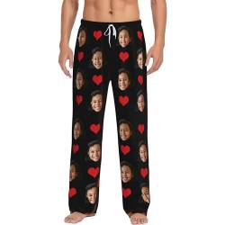 Zounghy Personalisierte Pyjamahose mit Gesicht für Männer und Frauen, personalisierte Pyjamahose mit Foto, lustige Schlafanzughose Pj Hose Valentinstag lustige Geschenke für ihn von Zounghy