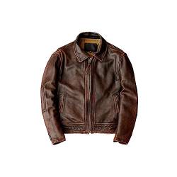 ZouoYYii Herren-Lederjacke, Vintage-Motorradjacken Für Herren, Rindsledermantel, Männliche Biker-Kleidung von ZouoYYii