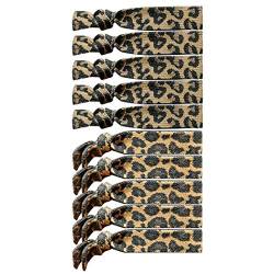 Zoylink 10 STÜCKE Haargummi Elastisches Haarband Kreative Leopardenmuster Pferdeschwanz Halter von Zoylink