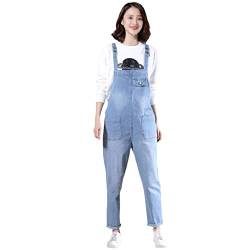 Zozogag Damen Jeans Latzhose mit Schulterriemen, große Größe, Denim-Overalls, himmelblau, 54 von Zozogag