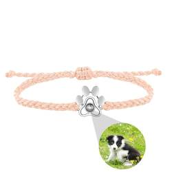 Benutzerdefinierte Armband mit Bild innen, personalisierte Foto Projektion Armband Bild Armbänder Hund Pfote Print Armband Welpen Bild Armband Pet Lover Tier Keepsake Schmuck Hund Mom Geschenke von ZqlDDayUP