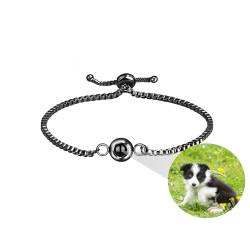 Benutzerdefinierte Foto Armband personalisierte Foto Projektion Armband Box Kette Kreis Foto Armbänder mit Bild innen personalisierte Memorial Armband Geschenke für Frauen Männer Paar besten Freund von ZqlDDayUP