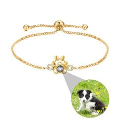 Benutzerdefinierte Foto Armband personalisierte Foto Projektion Armband mit Bild im Inneren Hund Paw Print Armbänder Puppy Image Armband Pet Lover Tier Keepsake Schmuck Geschenke für Sie Ihn von ZqlDDayUP