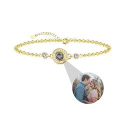 Benutzerdefinierte Foto Projektion Armband Birthstone Armband personalisierte Armband mit Bild innerhalb Ich liebe dich Armband Kreis Foto Armband Frauen Freundschaft Armbänder für Geburtstag von ZqlDDayUP