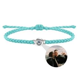 Personalisierte Foto Projektion Armband benutzerdefinierte Armbänder mit Bild innen Einstellbare geflochtene Seil Armband Paare Armbänder Foto Armband benutzerdefinierte Bild Armbänder für Männer von ZqlDDayUP