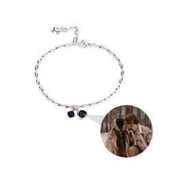 Personalisierte Foto Projektion Armband für Frauen benutzerdefinierte Armbänder mit Bild innen, benutzerdefinierte Kreis Foto Armband Birthstone Armbänder Schmuck Geschenke für Jahrestag Weihnachten von ZqlDDayUP