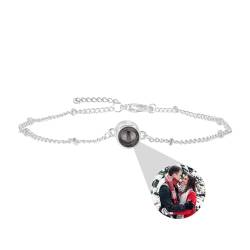 Personalisierte Foto Projektion Armband mit Bild innen, benutzerdefinierte Foto-Armband Ich liebe dich Bild Armband Customized Kreis Foto Armband oder Anklet Memorial Schmuck Geschenk für Frauen von ZqlDDayUP