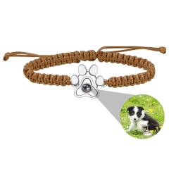 ZqlDDayUP Benutzerdefinierte Bild Armband personalisierte Foto Armband Hund Pfote Projektion Armband mit Bild im Inneren Paw Charm Memory Armband Geschenke für Tierliebhaber von ZqlDDayUP