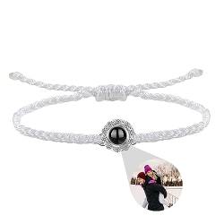 ZqlDDayUP Benutzerdefinierte Foto Armband personalisierte Foto Projektion Armband runde Form Charme Armband Kreis Foto Armbänder mit Bild innen, kundengebundene Memorial Geschenke für Frauen Männer von ZqlDDayUP