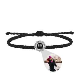 ZqlDDayUP Benutzerdefinierte Foto Armband personalisierte Foto Projektion Armband runde Form Charme Armband Kreis Foto Armbänder mit Bild innen, kundengebundene Memorial Geschenke für Frauen Männer von ZqlDDayUP