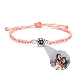 ZqlDDayUP Benutzerdefinierte Foto Projektion Armband mit Bild innen Einstellbare Seil Armbänder Personalisierte Kreis Foto Armband Ich liebe dich Armband Customized Picture Armband für Frauen von ZqlDDayUP