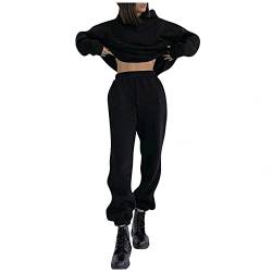 Damen Jogginganzug Traingsanzug Sportanzug Weicher Pullover Anzug 2 Stück Set Hoodie Langarm Sweatshirt 2 Teilig Sport Bekleidungs Freizeitanzug Lange Ärmel Top + Hose Sportanzug Hosenanzug Damen von Zshosam