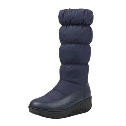 Schneestiefel Damen Wasserdicht, Stiefel für Damen mit Zipper Schneestiefel Warme Boots Winter Stiefeletten Damenschuhe Arbeitsschuhe Winterboots Damen Stiefel Outdoor (Stiefel Damen 02-Blue, 38) von Zshosam