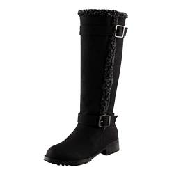 Schneestiefel für Damen Stiefeletten Ankle Boots Winterschuhe Retro-Stil Reiterstiefel Schuhe Schuhe Runde Zehen Halblange Stiefel Verdickung Thermostiefel Winterstiefel Winter und Herbst A161 von Zshosam