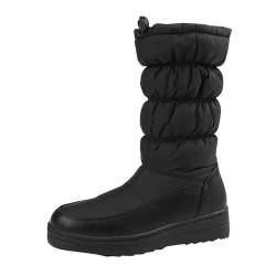 Winterstiefel Damen Gefüttert, Stiefel für Damen Schneestiefel Warme Boots Winter Stiefeletten Schuhe mit Zipper Damenschuhe Arbeitsschuhe Winterboots Damen Stiefel Outdoor rutschfeste Wanderschuhe von Zshosam