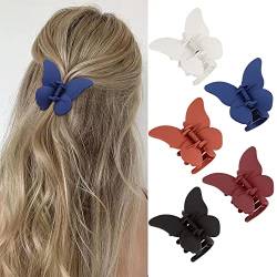5 Stück Mittelgroß Haarklammer, Zsperkla Rutschfeste Haarspangen Schmetterling Haarspange matte Haarklammern für Frauen und Mädchen von Zsperkla