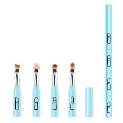 Make-up-Pinsel-Set für Frauen Reisen, 4-in-1 tragbares Make-up-Pinsel-Set, abnehmbare Make-up-Pinsel, inklusive Augenbrauenpinsel, Lidschattenpinsel, Wimpernpinsel, Eyeliner-Pinsel von Ztexkee