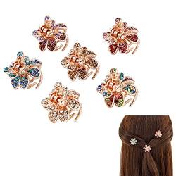 Mini-Haarklammer mit Blumen- und Schmetterlingskrone, exquisit, elegant, romantisch, süß, schöne Blumen-Haarnadel für Frauen und Mädchen, 6 Stück von Ztexkee
