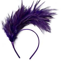 Zarte Feder-Haarbänder, Vintage-Stil, faltbar, Party-Kopfbedeckung, Kopfschmuck für Mädchen, Frauen, Tanzshow, Geschenke von Ztexkee