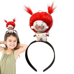 Zuasdvnk Puppenhaarband, Plüschpuppenstirnband - Haarband aus Plüsch-Cartoon-Puppe,Tragbare Puppenhaar-Stirnbänder, Haarschmuck, Plüschpuppen-Kopfschmuck für Kinder von Zuasdvnk