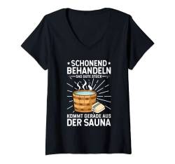 Damen Andere gehen zur Therapie ich gehe in die Sauna T-Shirt mit V-Ausschnitt von Zubehör Sauna Geschenke für Männer