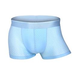 Zueauns Herren Boxershorts Eisseide Mesh Unterwäsche Netz Transparent Sexy Retroshorts Atmungsaktive Boxer Shorts von Zueauns