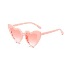 Zueauns Herz Sonnenbrille Damen Herzbrille Herzen Sonnenbrillen Vintage Herzform Party Brille Katzenaugen Sonnenbrille für Damen Frauen von Zueauns