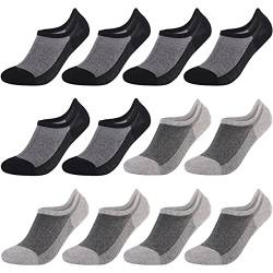 Zueauns Sneaker Socken Herren und Damen Baumwolle Atmungsaktives Netz Mit Rutschfester Silikonauflage 12 Paar von Zueauns