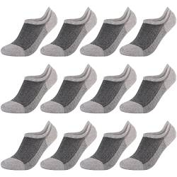 Zueauns Sneaker Socken Herren und Damen Baumwolle Atmungsaktives Netz Mit Rutschfester Silikonauflage 12 Paar von Zueauns