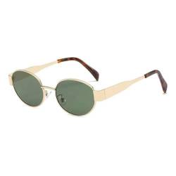 Zueauns Sonnenbrille Damen Herren Retro Sonnenbrillen Unisex Oval Brillen Trendy Sportbrille Metallrahmen UV400 Schutz Goggle Rave Brille, für den Außenbereich, Sonnenschutz im Sommer, Alltagskleidung von Zueauns