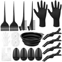 Zuimei 20 Stück Haarfärbewerkzeuge Haarfärbe-Schüssel und Pinsel-Set Haarfärbewerkzeuge Schönheitssalon-Werkzeug für DIY-Salon, Haarfärbewerkzeuge, einschließlich Rührschüssel, Ohrabdeckung, von Zuimei