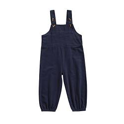 Zukmuk Baby Latzhose Jungen Mädchen Kleinkind Hosenträger Overall Hose Unisex Kinder Strampler Herbst Winter Kleidung Jumpsuit (Navy Blue, 1-2 Jahre, 80) von Zukmuk