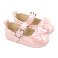 Zukmuk Baby Schuhe Mädchen Kleidung Lauflernschuhe Hausschuhe Bowknot Leder Krabbelschuhe für 0-3monate 6-12monate 1 Jahr (Rosa, 6-12 Monate) von Zukmuk