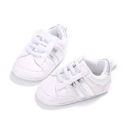 Zukmuk Baby Turnschuhe Anti-Rutsch Krabbelschuhe für Baby Schuhe Lauflernschuhe Mädchen Babyschuhe 0-6 Monate Lauflernschuh Baby Sneaker Mädchen (Weiß A1, 0_Months, 11) von Zukmuk