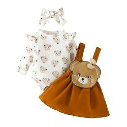 Zukmuk Babykleidung Neugeborene Baby Body+Rock+Stirnband Baby Mädchen Set Kleidung Baby Kleidung Mädchen 0-6 Monate (0-3 Monate, Braun I) von Zukmuk