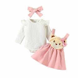 Zukmuk Babykleidung Neugeborene Baby Body+Rock+Stirnband Baby Mädchen Set Kleidung Baby Kleidung Mädchen 0-6 Monate (3-6 Monate, Rosa I) von Zukmuk