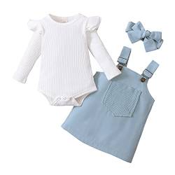 Zukmuk Babykleidung Neugeborene Baby Body+Rock+Stirnband Baby Mädchen Set Kleidung Baby Kleidung Mädchen 0-6 Monate (Blau A, 12-18 Monate) von Zukmuk