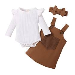 Zukmuk Babykleidung Neugeborene Baby Body+Rock+Stirnband Baby Mädchen Set Kleidung Baby Kleidung Mädchen 0-6 Monate (Khaki C, 6-12 Monate) von Zukmuk