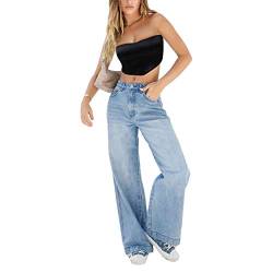 Zukmuk Jeans Hosen für Damen Jeans mit Löchern Jeans Damen High Waist Jeans mit Löchern Boyfriend Jeans Damen Stretch Jeans Frauen (Blau H, S) von Zukmuk