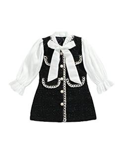 Zukmuk Kleinkind Baby Mädchen Kleidung Bowknot Langarm Kleid Prinzessin Party Formal Kleider Herbst Winter Kinder Kleidung für Mädchen Kinderkleidung Mädchen (Schwarz, 4-5 Jahre, 120) von Zukmuk