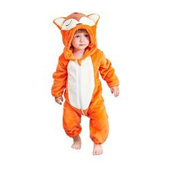 Zukmuk Unisex Baby Kapuze Strampler Flanell Tier Jumpsuit Cosplay Outfits Overall Neugeborene Junge Mädchen Winter Schneeanzüge Kleinkinder Onesies Warme Pullover (Fuchs, 0-6 Monate) von Zukmuk